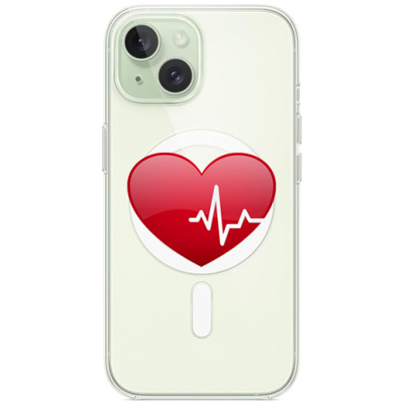 Husa personalizata Apple iPhone 15 Plus, MagSafe, The Heart Beats