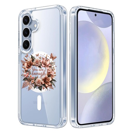 Husa pentru Samsung Galaxy S25, magnetica compatibila MagSafe, You are Enough, protectie completa anti soc