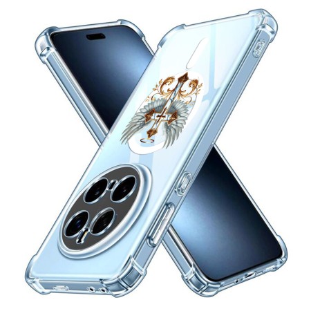 Husa Antisoc pentru Honor Magic7 Pro - AirBag Magsafe, Colțuri Ranforsate - Cross White Wings