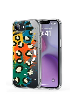 Husa pentru iPhone 16e, Atasare Magnetica, MagSafe, Pattern Skin 49, Clear