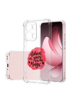 Husa Antisoc pentru Oppo Reno13 Pro, AirBag PRO, Clear, Belive in Your Own Magic