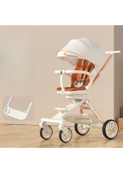 Cărucior Sport Urban360 3in1, Reversibil, Pliabil, Tavă de Masă, Poziție de Somn, Roti Pivotante 360°, Copertină UV, Alb, 6-36 Luni