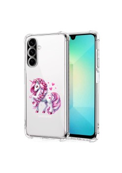 Husa Antisoc pentru Samsung Galaxy A26, AirBag, Pink Unicorn, Clear 