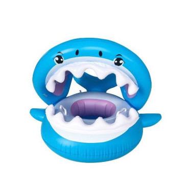 Colac gonflabil Summer Shark cu sustinere pentru copii, 90 cm, Albastru