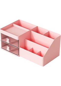 Cutie organizare, papetarie, makeup, plastic, PC Hard, 27.5x15.5x12 cm, cherry pink