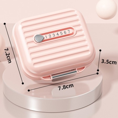Cutie Organizatoare Pastile Zilnice, 7 Compartimente, pentru Vitamine si Suplimente, Roz, Plastic cu Indicator Zi