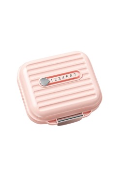 Cutie Organizatoare Pastile Zilnice, 7 Compartimente, pentru Vitamine si Suplimente, Roz, Plastic cu Indicator Zi