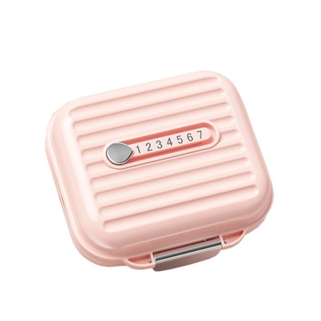 Cutie Organizatoare Pastile Zilnice, 7 Compartimente, pentru Vitamine si Suplimente, Roz, Plastic cu Indicator Zi