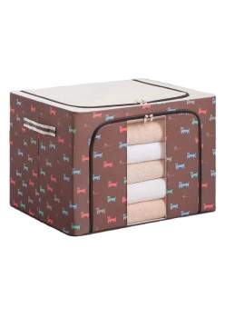 Cutie pentru depozitare pliabila cu fermoar si doua ferestre, textil, 24L, 40x30x20 cm, Imprimeu Catelus