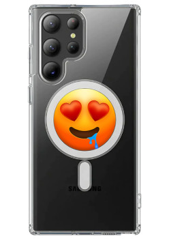 Husa personalizata Samsung Galaxy S24 Ultra, MagSafe Atasare Magnetica, Drooling Face With Heart Eyes