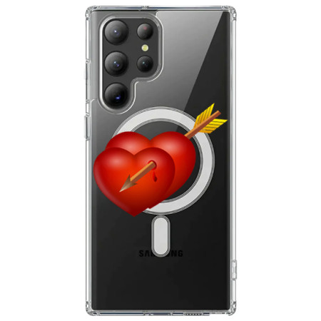 Husa personalizata Samsung Galaxy S24 Ultra, MagSafe Atasare Magnetica, Hearts With Arrow