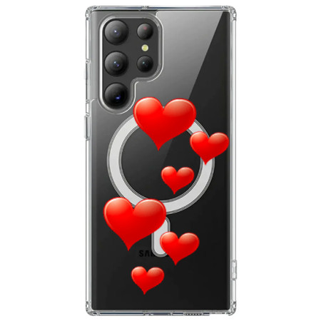 Husa personalizata Samsung Galaxy S24 Ultra, MagSafe Atasare Magnetica, Little Hearts
