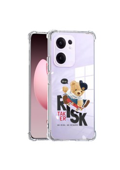 Husa Antisoc pentru Oppo Reno13 F, AirBag PRO, Transparent, Risk Taker