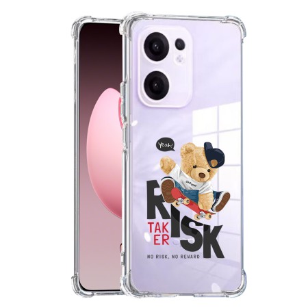 Husa Antisoc pentru Oppo Reno13 F, AirBag PRO, Transparent, Risk Taker