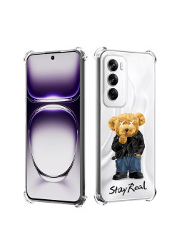 Husa Antisoc pentru Oppo Reno12, AirBag PRO, Clear, Stay Real