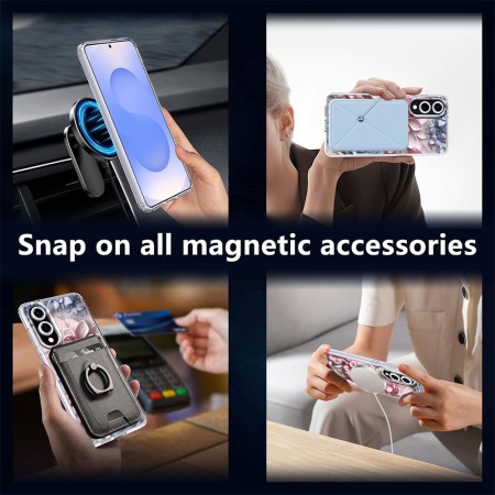 Husa pentru Samsung Galaxy S25 Edge, Atasare Magnetica, MagSafe, 3D Flower Medley 10