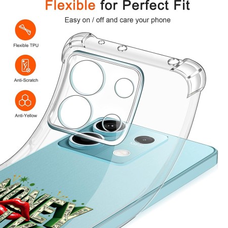 Husa Antisoc pentru Xiaomi Redmi Note 14S - AirBag TPU, Colțuri Ranforsate - Money Talks 