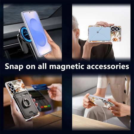 Husa pentru Samsung Galaxy S25 Edge, Atasare Magnetica, 3D Flower Medley 3