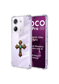 Husa Antisoc pentru Xiaomi Poco M7 Pro 5G - AirBag TPU, Colțuri Ranforsate - Cross Smarald