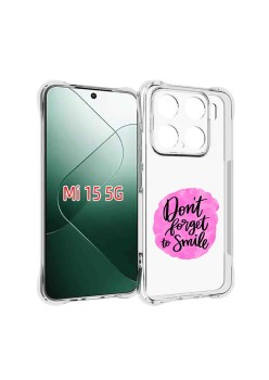 Husa Antisoc pentru Xiaomi 15, AirBag PRO, Clear, Don't Forget To Smile