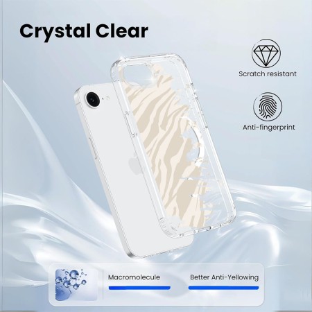 Husa pentru iPhone 16e, Atasare Magnetica, MagSafe, Pattern Skin 10, Clear