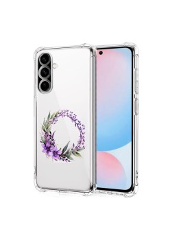 Husa Antisoc pentru Samsung Galaxy A56, AirBag, Pink wreath 10, Clear 
