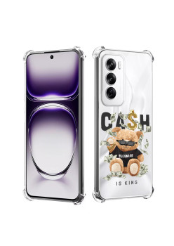 Husa Antisoc pentru Oppo Reno12, AirBag PRO, Clear, Cash is king  