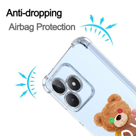 Husa Antisoc pentru Realme C51, AirBag Love Is Colorful, Clear