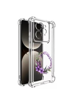 Husa Antisoc pentru Realme GT 7 Pro, AirBag, Pink wreath 10, Clear 