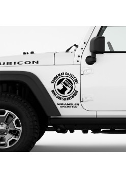 Sticker auto Off Road You Can Go Fast, 30x30 cm, negru, folie Oracal exterior, autocolant rezistent UV si intemperii