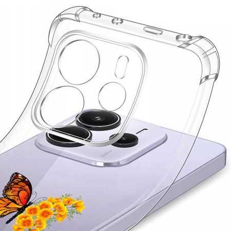 Husa Antisoc pentru Xiaomi Redmi Note 14 4G (Standard) - AirBag Magsafe, Colțuri Ranforsate- Butterfly Galben 