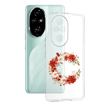 Husa Transparenta TPU pentru Honor 200 Pro, Tech Flower Ring 1, Ultra-Slim, Protectie Completa