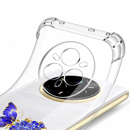 Husa Antisoc pentru Realme 14 Pro AirBag TPU, Colțuri Ranforsate- Butterfly Albastru