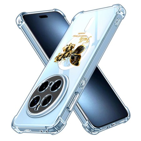 Husa Antisoc pentru Honor Magic7 Pro - AirBag Magsafe, Colțuri Ranforsate- Butterfly Auriu 