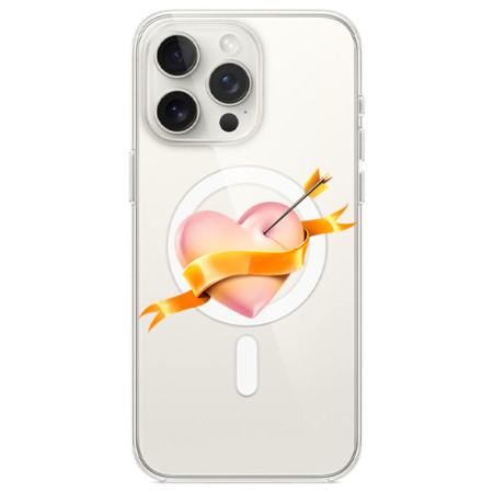 Husa personalizata Apple iPhone 14 Pro, MagSafe, Pink Heart