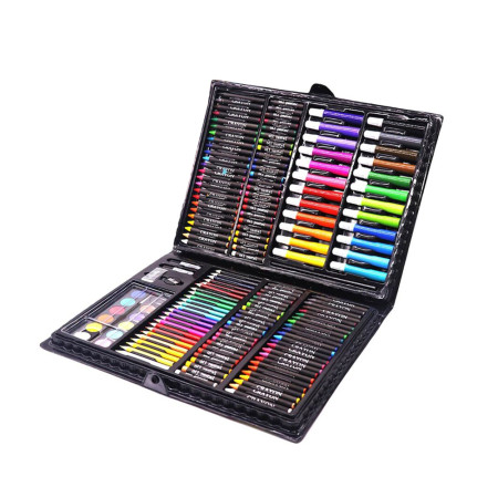 Set Pictura Copii sau adulti 168 piese, pixuri de colorat, creioane colorate si vopsele de pictura, inclus cutie de depozitare