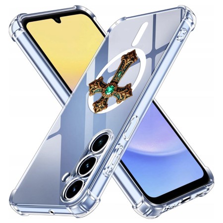 Husa Antisoc pentru Samsung Galaxy A16 - AirBag Magsafe, Colțuri Ranforsate - Cross Smarald