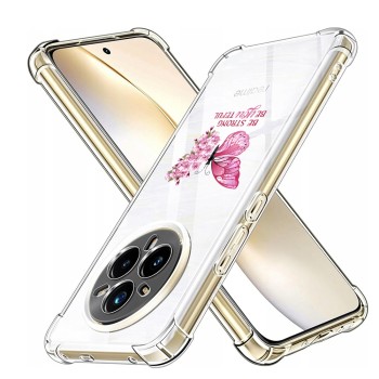 Husa Antisoc pentru Realme 14 Pro+ AirBag TPU, Colțuri Ranforsate- Butterfly Roz 