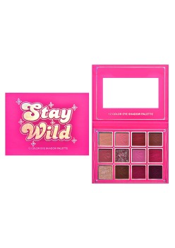 Paletă Fard de Pleoape "Stay Wild", 12 Culori Mate & Sidefate, Textură Catifelată, 13.6 x 10.4 cm, Cruelty Free