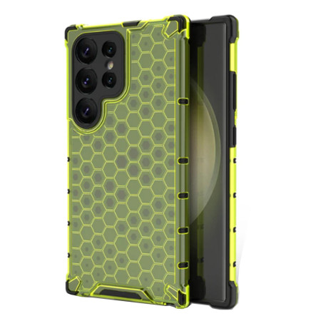 Husa antisoc compatibila Samsung Galaxy S24 Ultra, Honeycomb AirBag, Verde