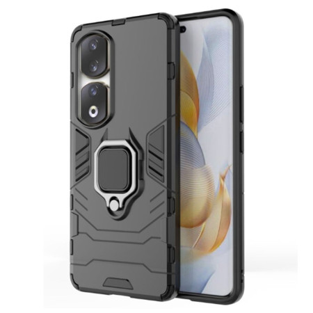 Husa Antisoc Armor compatibila Honor 90 Pro, Ring-H Defender, Inel rotativ 360 grade, Magnet suport auto incorporat, TPU si PC, Black