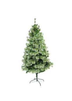 Brad artificial  tip pin de Craciun 1.5m, interior/exterior, diametru 92 cm, 400 ramuri, suport metalic inclus, Verde