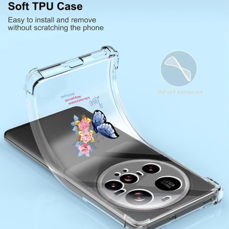 Husa Antisoc pentru Xiaomi 15 Ultra - AirBag TPU, Colțuri Ranforsate- Butterfly Albastru 
