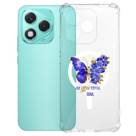 Husa Antisoc pentru Honor 400 Lite AirBag TPU, Colțuri Ranforsate- Butterfly Albastru