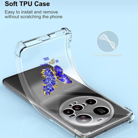 Husa Antisoc pentru Xiaomi 15 Ultra AirBag TPU, Colțuri Ranforsate- Butterfly Albastru