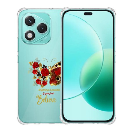 Husa Antisoc pentru Honor 400 Lite - AirBag TPU, Colțuri Ranforsate- Butterfly Rosu 