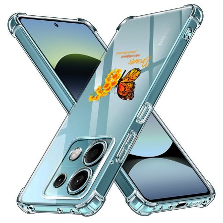 Husa Antisoc pentru Xiaomi Redmi Note 14S - AirBag TPU, Colțuri Ranforsate- Butterfly Galben 