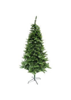 Brad artificial clasic de Craciun 1.5m, interior/exterior, diametru 88 cm, 437 ramuri, suport metalic inclus, Verde