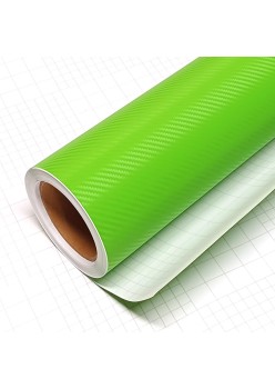 Folie Colantare Auto Carbon 3D Verde – 3m x 1.27m, Imitatie Fibra de Carbon, Aplicare Universala Exterior/Interior