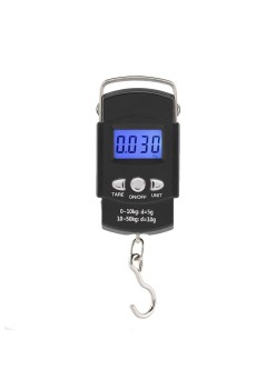Cantar Digital de Mana, Capacitate 50 kg, Metru Incorporat, 20.5 x 6 x 2.5 cm, Negru